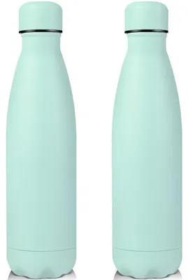 Image de Bouteille isotherme en acier inoxydable, 750 ml, bleu, lot de 2, isolation sous vide, sans BPA