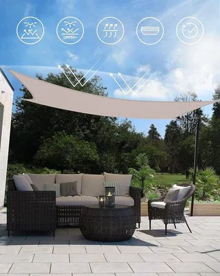 Produktbild von Famanu Sonnensegel 3 x 4 m - UV-Schutz, wasserdicht, windfest