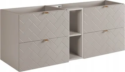 Produktbild von RODAN | Waschbeckunterschrank 140 cm - Beige Matt - Badezimmerschränke - Badmöbel - Waschbecken Unterschränke - Ohne Platte - Bücherregal