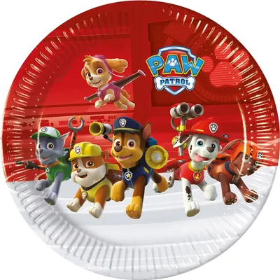 Zdjęcie produktu dla talerzyki pap. Paw Patrol - Ready for Action 23 cm 8 szt. (plastic-free) sym. 93435