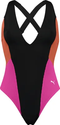 Produktbild von Puma Damen Badeanzug Schwimmen Plunge Swimsuit Black Combo