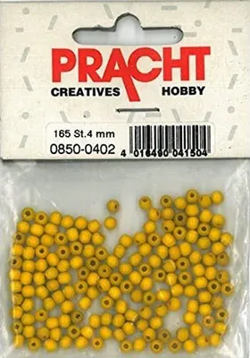 Produktbild von Holzperle rund gelb 4 mm Lochgröße 1,8 mm