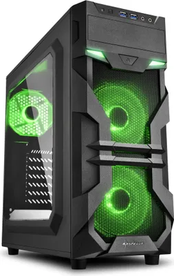 Image de Sharkoon 4044951026845 Sharkoon Gehäuse VG7-W              ATX      1xAcryl grün