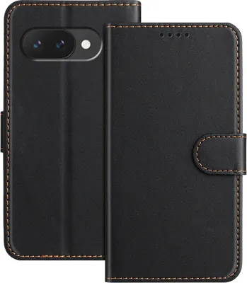 Productafbeelding van Hoesje voor de Google Pixel 9a - Portemonneehoesje met afneembare koord - Phonesta Smooth Skin - Zwart