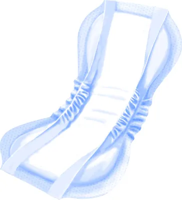A single incontinence pad is shown against a white background.