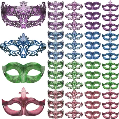 Imagen del producto de 48 máscaras vintage para una fiesta de disfraces