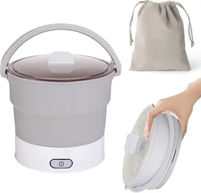 Produktbild von Electric Hot Pot Foldable, CEEVER tragbarer Reisekocher, 1 Liter, faltbarer Kochtopf, Miniwohnheim, Camping, Zuhause, Büro, Büro,