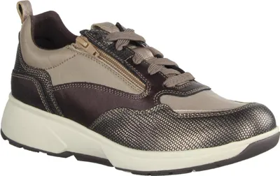 Produktbild von Xsensible Grenoble Damen Sneaker mit Dämpfung, Bequem, Leder, Taupe Combi - Damenschuhe Bequeme Schnürschuhe, Braun, leder (stretchleder)
