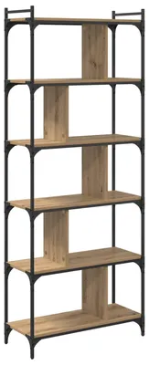 Image de vidaXL Bibliothèque Chêne Artisan 76 x 32 x 192 cm Matériau dérivé du bois