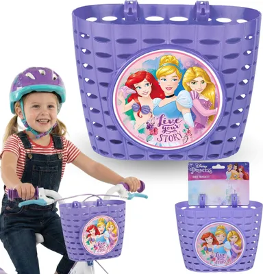 Produktbild von DISNEY PRINCESS Fahrradkorb für Kinder, Lenkerkorb für Mädchen, für Fahrrad und Roller, 20 x 15 x 16 cm