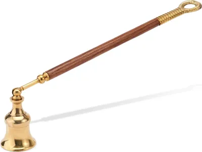 Produktbild von 26,5cm Kerzenlöscher aus Messing mit Holzgriff Kerzen Zubehör Dochtlöscher