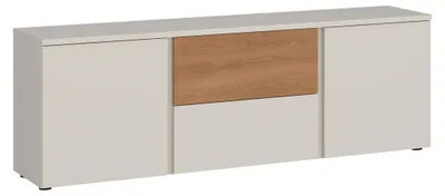 Productafbeelding van Lage salontafel/TV-meubel 161x40x56cm, kasjmier/karamel eikenhout