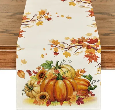 Obrázok produktu pre Stolový behúň na stôl Jesenný dekoratívny vzor v tekviciach Ozdobný 40 x 240 cm