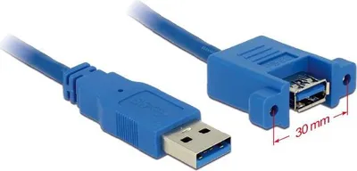 Zdjęcie produktu dla DeLOCK USB 3.0 A, 1m, 1 m, USB A, USB A, USB 3.2 Gen 1 (3.1 Gen 1), Męska/Żeńska, Niebieski