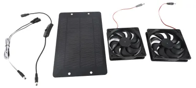 Obrázok produktu pre Solárny ventilátor s výkonom 20 W, 12 V, efektívna súprava solárnych panelov s vypínačom, vhodná pre karavany, skleníky a útulky pre zvieratá