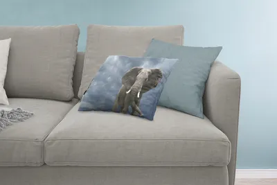 Produktbild von MuchoWow® Zierkissen Sofakissen Wohnzimmer Dekokissen 60x40 cm Elefant - Wolken - Tiere - Natur - Kopfkissen - Polster mit Foto
