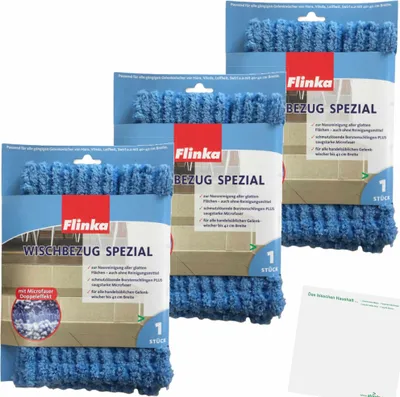 Produktbild von Flinka Microfaser Wischbezug Spezial (3er Pack) + usy Block