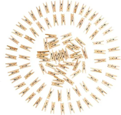 Produktbild von Unyqoos® Mini-Holzklammern 130 Stück – 2,5 cm Fotoklammern aus Holz, dekorative Mini-Wäscheklammern für Fotos, Geschenke & Basteln