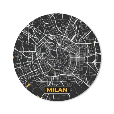 Produktbild von MuchoWow® Mauspad Mousepad Mailand - Stadtplan - Gold - Karte 40x40 cm - Mousepads - Maus Mat - Pad - Mausunterlage - Schreibtisch Accessoires