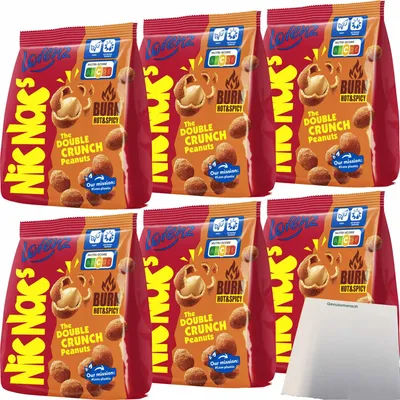 Produktbild von Lorenz Nic Nac's Burn Hot & Spicy 6er Pack (6x110g Beutel) + usy Block