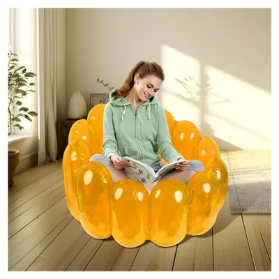 Produktbild von Aufblasbarer Stuhl - Tragbare Jelly-Aufblascouch - Blow Sofa-Sitz, aufblasbarer Lounge-Sessel, aufblasbare Möbel für Wohnheim, Hof, Partys und Veranstaltungen
