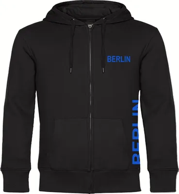 Produktbild von multifanshop Kapuzen Sweatshirt Jacke - Berlin blau - Brust & Seite, schwarz, Größe XXL