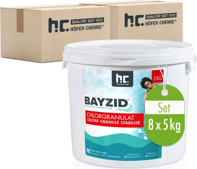 Produktbild von 8x5 kg BAYZID® Chlorgranulat für Pools mit Aktivchlor zur Poolwasser Desinfektion