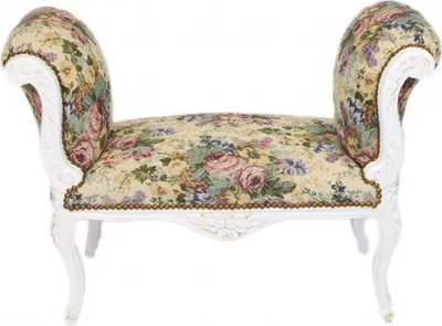 Immagine prodotto di Casa Padrino Sgabello barocco Sgabello motivo floreale / bianco antico - Panca - Panca per mobili barocchi B!