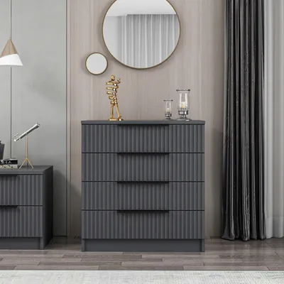 Produktbild von Skye Decor, Kale - 7899, Kommode, 100 % MELAMINBESCHICHTETE SPANPLATTEN, Anthrazit, 72 x 42 x 77 cm