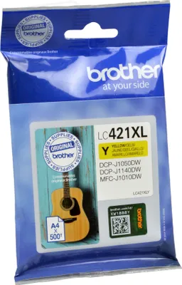 Produktbild von Brother LC-421XLY, Hohe (XL-) Ausbeute, Gelb, 1 Stück(e), 500 Seiten, Einzelpackung