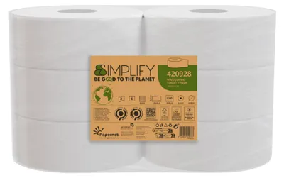 Productafbeelding van Papernet toiletpapier, Simplify, artikelnummer 420928, 2 lagen, 1.305 vel, 6 stuks.