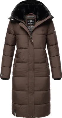 Produktbild von Marikoo Damen Winterjacke Parka Stepp Mantel Kunstfell gefüttert Kapuze RELIZIAA Dark Choco Gr. 44 - XXL