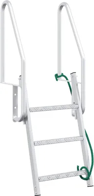 Zdjęcie produktu dla vidaXL 3-stopniowa drabina dokowa srebrna 58 x 77 x 144 cm aluminium