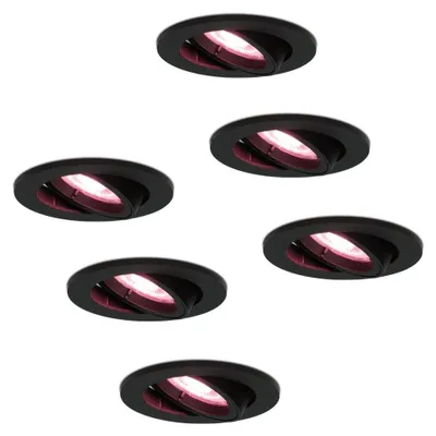 Produktbild von hoftronicsmart LED Einbaustrahler GU10 5,5W RGBWW Schwarz 6er Set