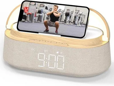 Immagine prodotto di Sveglia digitale con ricarica wireless, radio FM, luce notturna e Bluetooth