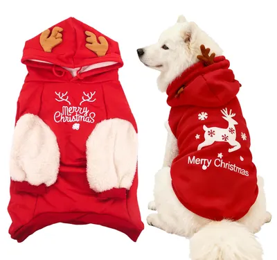 Weihnachts-Hoodie für Hunde, Rentier-Kostüm, Cosplay-Outfit