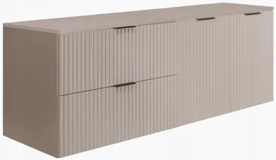 Obrázek produktu pro Rodan Koupelnová skříňka pod umyvadlo 160cm - Závěsná - Drážkovaná Kašmír s deskou - 3 úchyty - FLOW