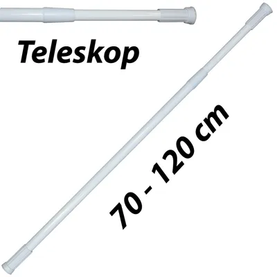 Obrázek produktu pro BÍLÁ HLINÍKOVÁ Koupelnová tyč 70-120 cm