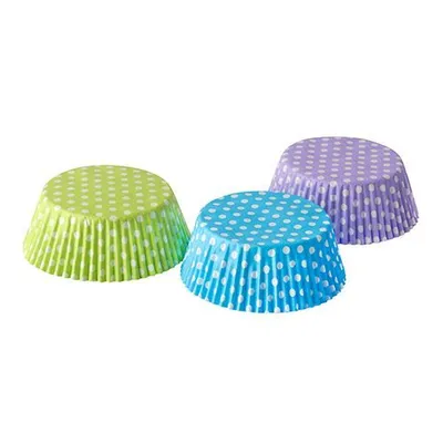Produktbild von 1440 Papstar Backförmchen Ø 5 cm, 2,5 cm farbig sortiert Dots 82110 Backformen