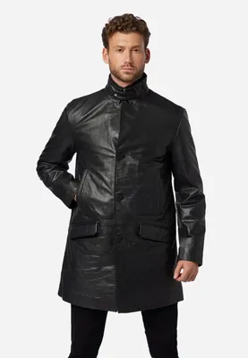 Produktbild von Herren Ledermantel Kurzmantel Ricano VEETAL – schwarz / 2XL