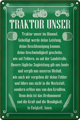 Produktbild von Blechschild Spruch 20x30cm Traktor unser in Ewigkeit Amen