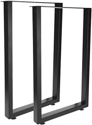 Produktbild von PolkaHome® 2 Stück industrielle Metall-Tischbeine, stabiles Tischgestell für DIY-Möbel, schwarz, quadratisch, H: 71 cm