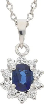 Produktbild von Saphir Kettenanhänger Weißgold 585 Brillanten JL10-02-2401 JuwelmaLux