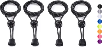 Produktbild von SCHNÜRRLIE elastische Schnürbänder 2er-Set ohne Schuhe Binden - Schnürsenkel mit Schnellverschluss für Kinder Erwachsene - 100 cm Schwarz & Schwarz