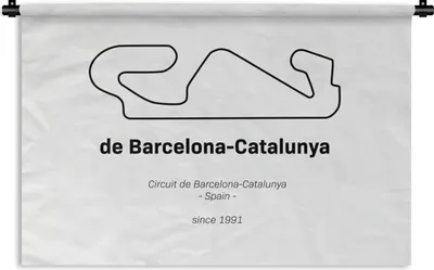 Produktbild von MuchoWow® Wandteppich Wandbehang Formel 1 - Rennstrecke - Barcelona 60x40 cm Tapisserie Dekoration Wandtuch - Wanddekorationen