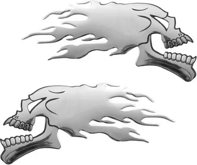 Produktbild von Emblem 3D verchromt - 2 Skulls