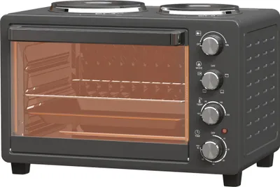 Produktbild von 28 L Toasterofen, Kompakter Backofen zum Kochen und Grillen, Elektro-Ofen mit Backblech, Grillrost, 2600W, Schwarz