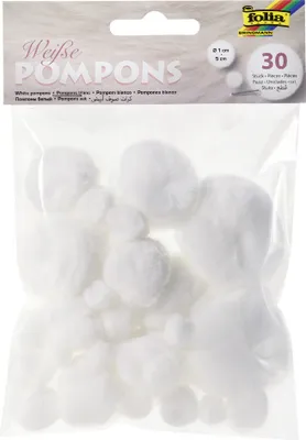 Zdjęcie produktu dla folia 50030 folia Pompons, 30 Stück, weiß