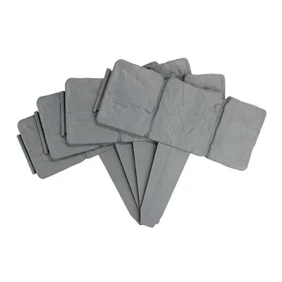 Obrázek produktu pro Zahradní plot imitace kamene šedý 10 kusů plast 25 x 23 cm