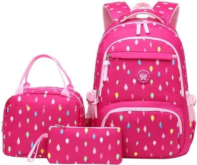 Produktbild von Schulrucksack für Mädchen, wasserdicht, ergonomisch, groß, 3-in-1 mit Lunchbox & Federmäppchen